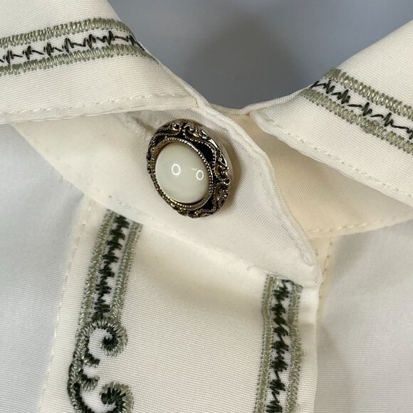 Vintage Academia Grandma Embroidered Top Size 12P Hobbit Forest Countryside Chic - Picture 3 of 13